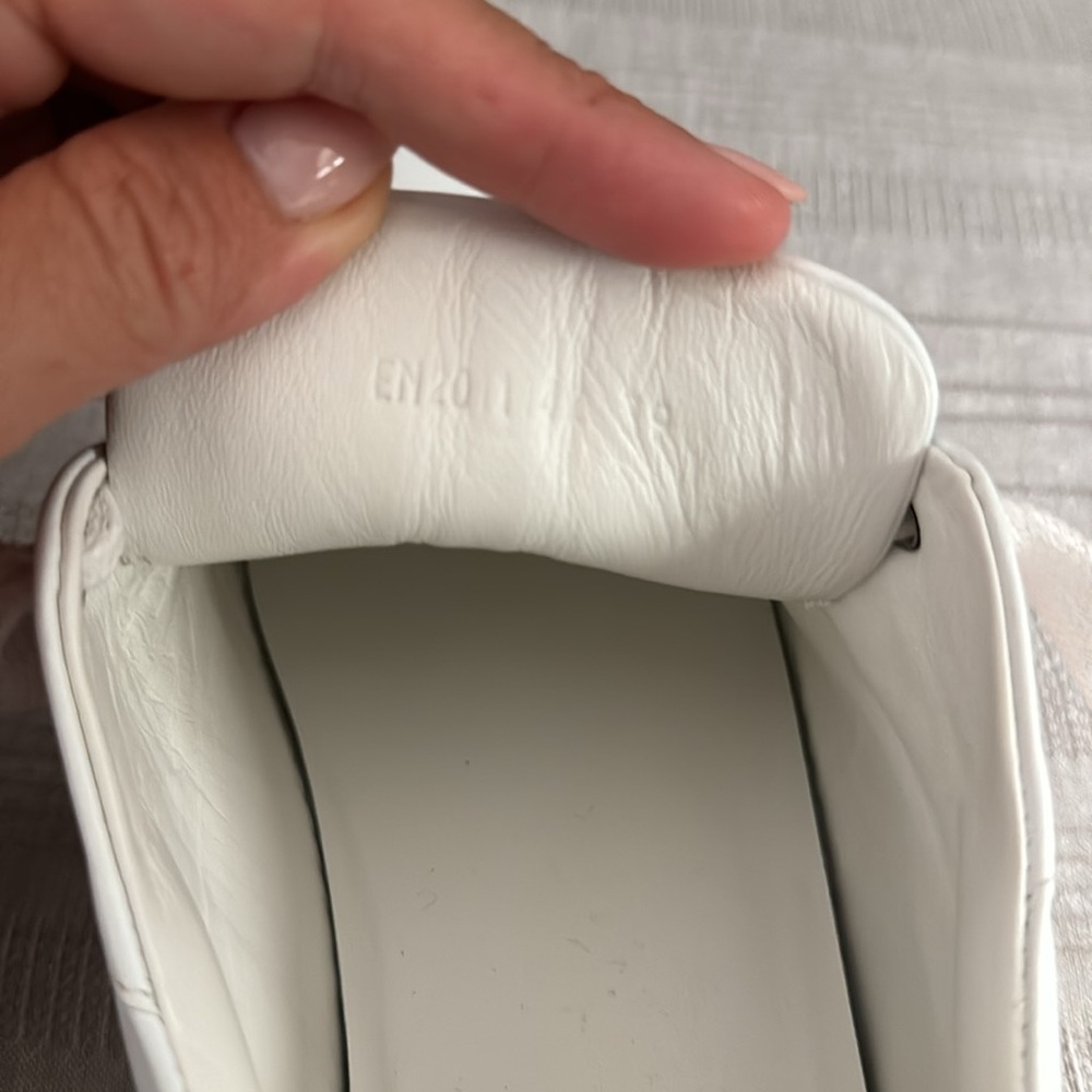 Hermes White and Orange Detail Women’s Sneakers - Picture 3 of 4